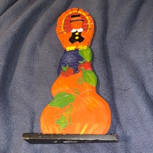 Thanksgiving Hand Painted Wood Turkey Thanksgiving Decor vintage 90s